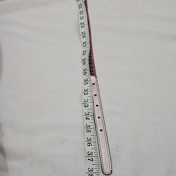 Ann Taylor studded leather pink  belt size medium - Picture 3 of 6